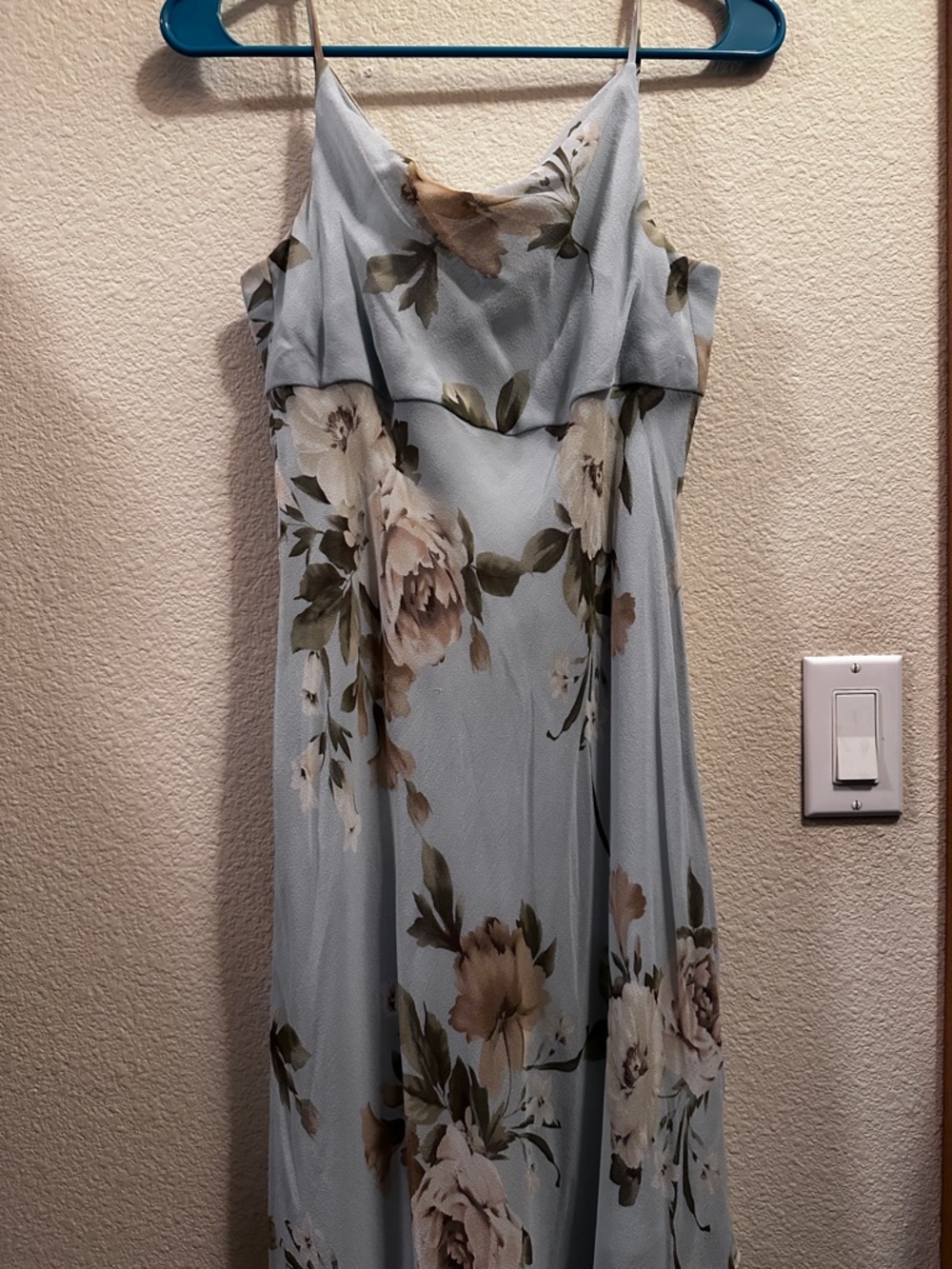 Ann Taylor Pale Blue Floral Maxi Slip Dress